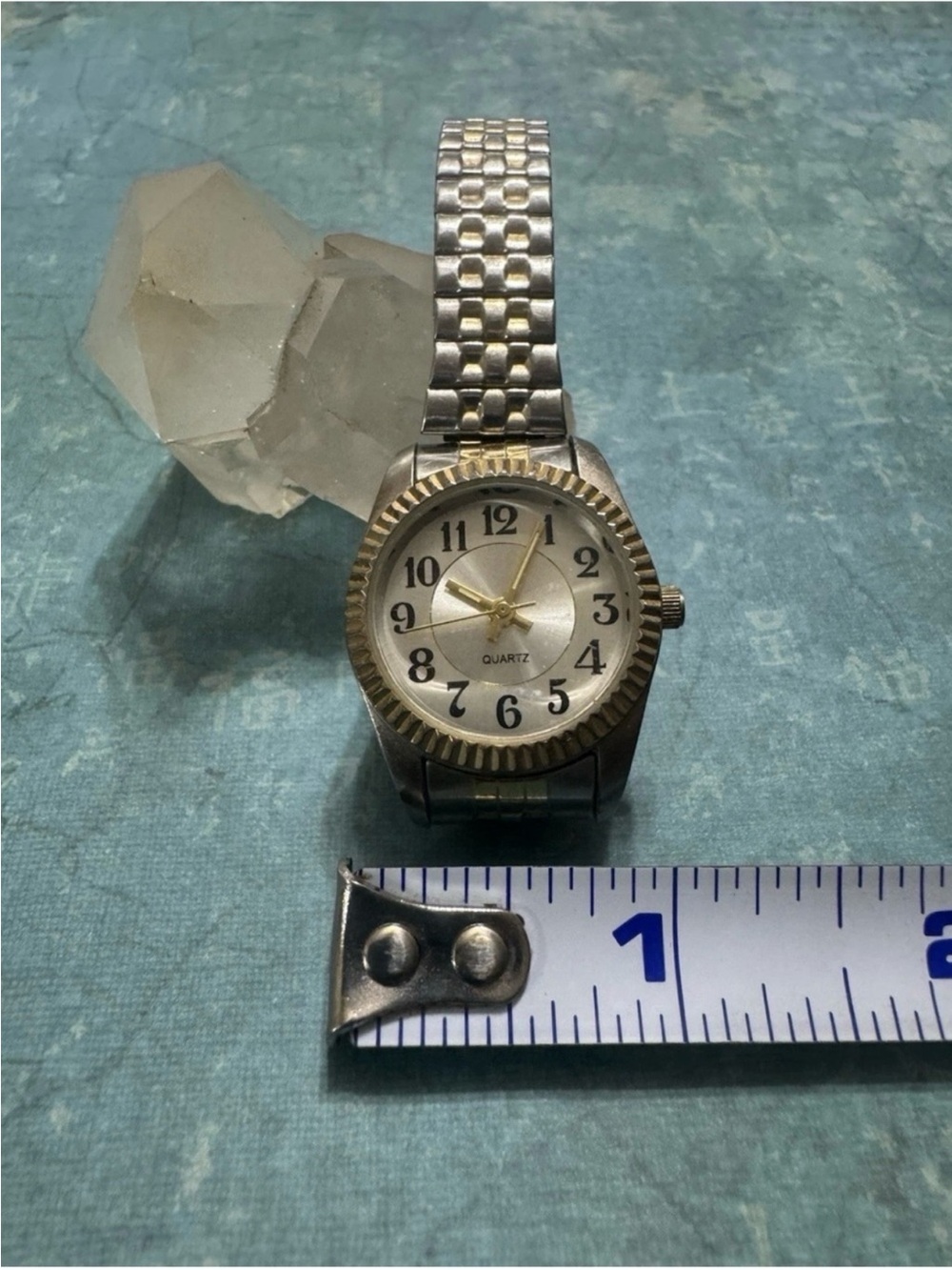 VINTAGE M Z BERGER LADIES TWO TONE STRETCH BAND WATCH - Picture 2 of 8